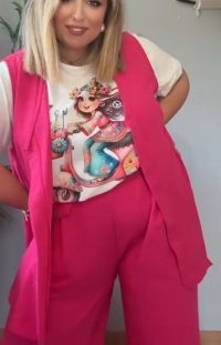 CONJUNTO CHALECO FUCSIA