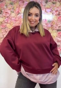 SUDADERA GRANATE CAMISA